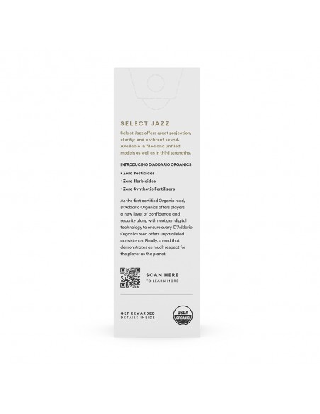 D'Addario Organic Select Jazz Filed baritone saxophone reeds