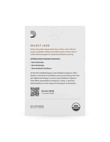 Cañas D'Addario Organic Select Jazz Unfiled para saxo soprano